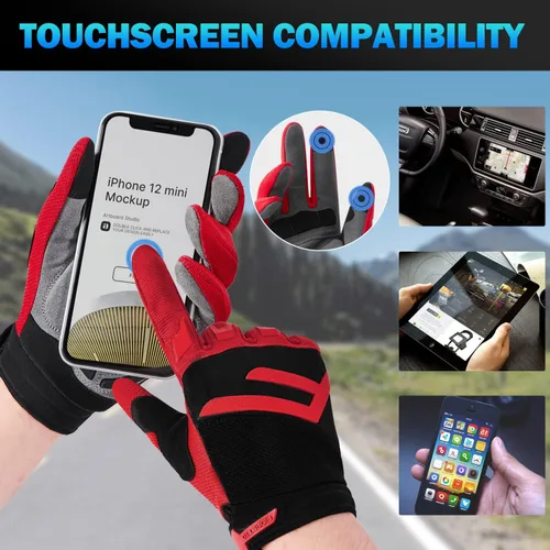 Vista 5 de FIORETTO Guantes de bicicleta de montaña para hombres y mujeres guantes de ciclismo de motocicleta con almohadilla SBR de 0197in protección