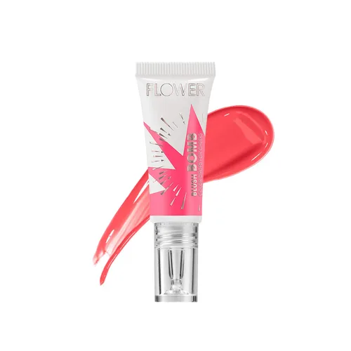 Vista 4 de FLOWER Beauty By Drew Barrymore Liquid Blush Makeup Bomb Color Drops - Fórmula ligera sedosa + rubor en crema de gel para mejillas - Acabado