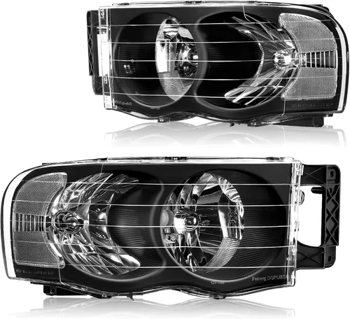 Vista 22 de DWVO Conjunto de faros LED DRL compatible con Dodge Ram 1500 1994-2001/Dodge Ram 2500 3500 94-02 de repuesto, carcasa negra Carcasa negra con Drl