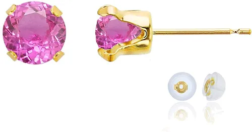 Vista 92 de Aretes de tuerca de plata de ley 925 chapados en oro de 14 quilates macizo, oro amarillo, blanco o rosa de 0.236 in Amatista