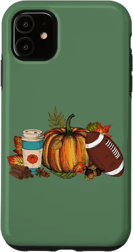 Vista 8 de Fall Football Pumpkin Coffee Latte Case for iPhone 17