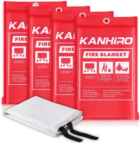 Vista 8 de kanhiro - Capa ignífuga de emergencia con capucha – kanhiro 1076°F Poncho de escape de incendios resistente al calor, capa extra grande