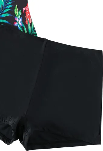 Vista 5 de Floerns Traje de baño tankini de 2 piezas con estampado tropical y tirantes delgados para mujer