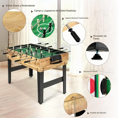 Vista 6 de Giantex 10-in-1 Multi Game Table, Combo Game Table Set w/Hockey, Foosball Pool Ping-Pong Chess Cards Checkers Bowling, Shuffleboard, Backgammon