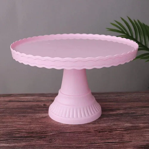 Vista 5 de Bandeja para postres Soporte de pastel de plástico para tartas, bandeja de escritorio, fiesta, boda, decoración de postres (azul)