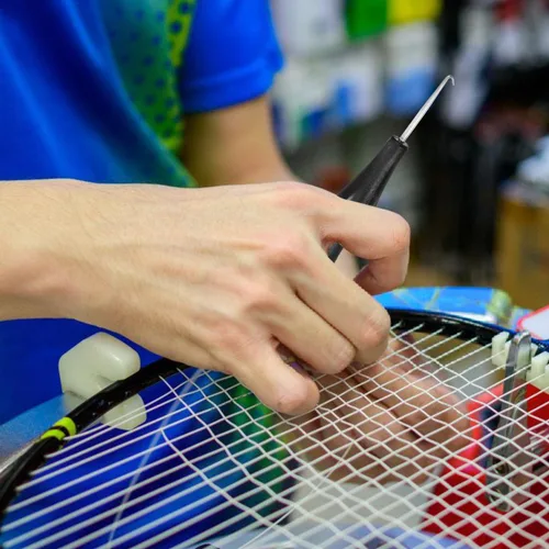 Vista 2 de POPETPOP Máquina herramienta de cuerda de bádminton con gancho duradero de 5.03 pulgadas, equipo de encordado de raqueta para un agarre preciso