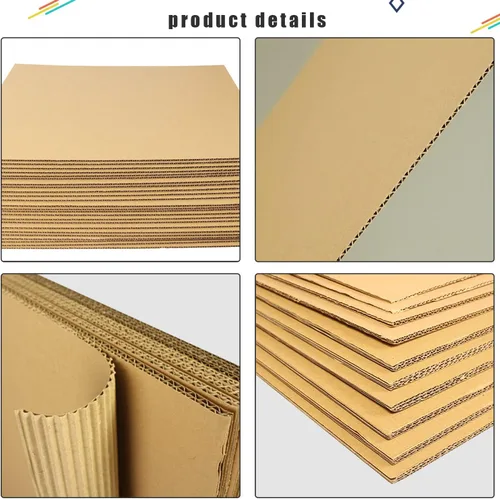 Vista 4 de Bercoor Hojas de cartón corrugado, hojas de cartón planas de 8.5 x 11 pulgadas para manualidades, cuadrados de cartón grueso para embalaje, envío