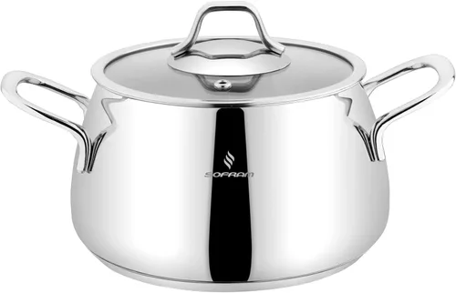 Vista 2 de Venus - Olla profunda de acero inoxidable con tapa de vidrio, olla para sopa profunda adecuada para estufa de inducción (2.1 cuartos de galón