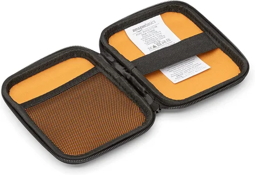 Vista 5 de Amazon Basics Estuche de transporte de carcasa dura pequeña para disco duro externo My Passport Essential 1 paquete, Negro