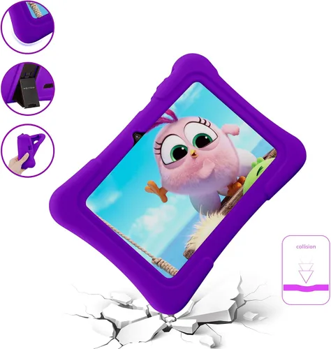 Vista 2 de PRITOM Tablet infantil de 7 pulgadas, Android de cuatro núcleos de almacenamiento de 10,32 GB, WiFi, Bluetooth, cámara dual, educación