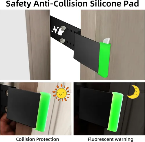 Vista 3 de Neobay Pestillo de puerta de acero para gatos, accesorio de puerta para gatos que mantiene a los perros fuera de la caja de arena para gatos, tapón
