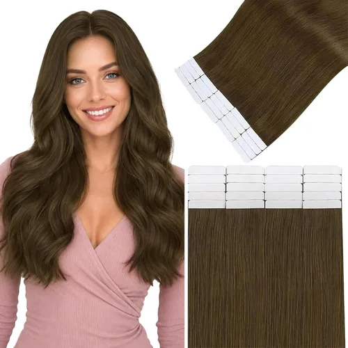 Vista 20 de Easyouth Extensiones de cabello humano rubio con cinta, extensiones de cabello humano rubio blanco, 12 pulgadas, 20 unidades, 1.06 onzas, para Una