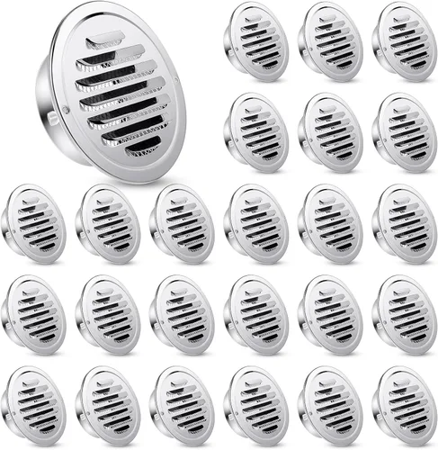 Vista 12 de Zonon 1 pieza de rejillas de ventilación de sofito de acero inoxidable de 4 pulgadas, cubierta de ventilación redonda para secadora con pantalla