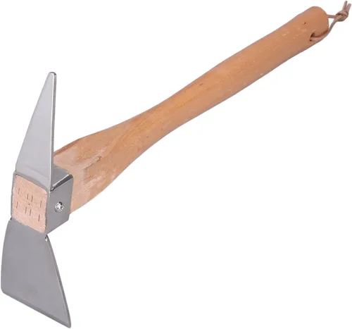 Vista 7 de Azada de pico de acero inoxidable con mango de madera, hachas de púa para excavar pico para excavar, azada Mattock de selección de jardín