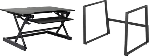 Vista 30 de Rocelco - Convertidor de escritorio para trabajar de pie con altura ajustable de 32 pulgadas - Estación de trabajo para computadora sentada o de pie