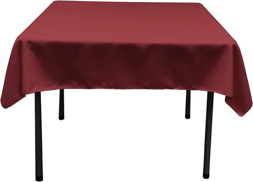 Vista 64 de LA Linen. Mantel cuadrado de popelina de poliéster
