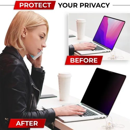 Vista 6 de SightPro Protector de Pantalla Magnético de Privacidad para MacBook Pro de 13 Pulgadas (2016, 2017, 2018, 2019, 2020, 2021, 2022, M1, M2) Filtro