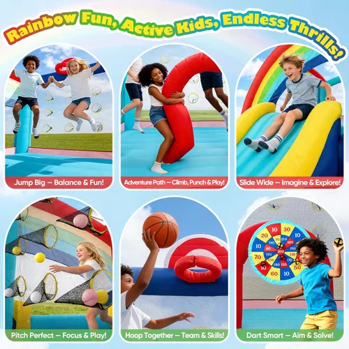 Vista 4 de Casa de rebote para niños grandes de 8 a 12, castillo inflable extra grande Arcoír