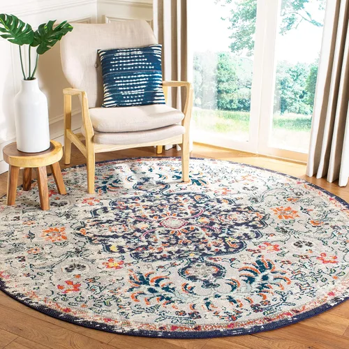 Vista 19 de SAFAVIEH Colección Madison MAD447B - Tapete bohemio con medallón antiguo y elegante, no desprende pelusa, para la sala, dormitorio, comedor