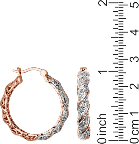 Vista 7 de Amazon Essentials Pendientes de aro trenzados de bronce chapado con diamantes (anteriormente colección Amazon)