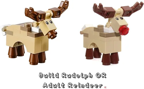 Vista 2 de LEGO MiniFigura de Navidad Animal - Reno (Rudolfo con nariz roja) 10245