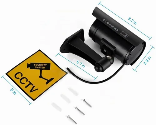 Vista 6 de Cámara de seguridad falsa, sistema de vigilancia CCTV falso (1, negro)