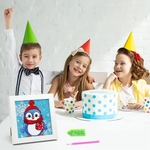 Vista 7 de Libfx Kits de arte de diamantes para niños con marco de arte de diamantes para niñas, niños, principiantes, artes y manualidades de 8 a 12 años