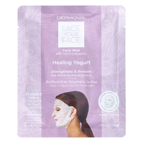 Vista 20 de Máscara facial Lace Your Face de compresión, como se ve en el programa Shark Tank, algodón biodegradable reutilizable, cuidado de la piel, Péptidos