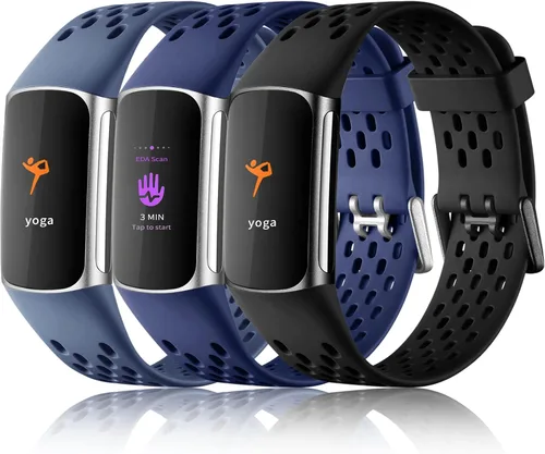 Vista 10 de Maledan Compatible con Fitbit Charge 5/Fitbit Charge 6 bandas para mujeres y hombres, correa deportiva transpirable suave impermeable de repuesto