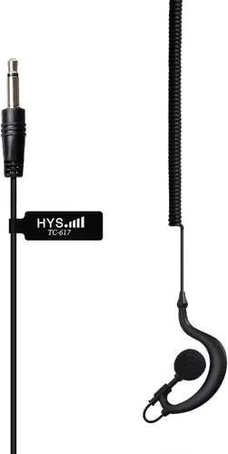 Vista 5 de HYS G forma suave oído gancho auricular auricular 0.138 in enchufe gancho oído sólo escucha radioaficionado/auricular