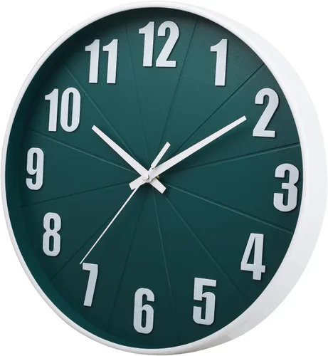 Vista 3 de HZDHCLH Reloj de pared de 12 pulgadas, funciona con pilas, reloj de pared moderno para sala de estar, dormitorio, cocina, oficina, reloj verde