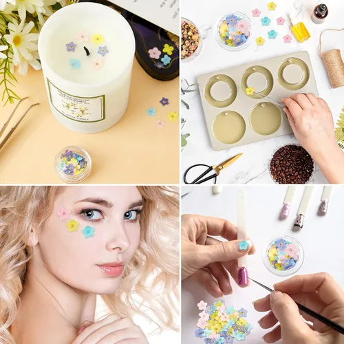 Vista 5 de Tallew 101 piezas de flores naturales "Forget Me Not Dry", flores secas prensadas reales, Don't Forget Me para hacer joyas con pinzas para arte