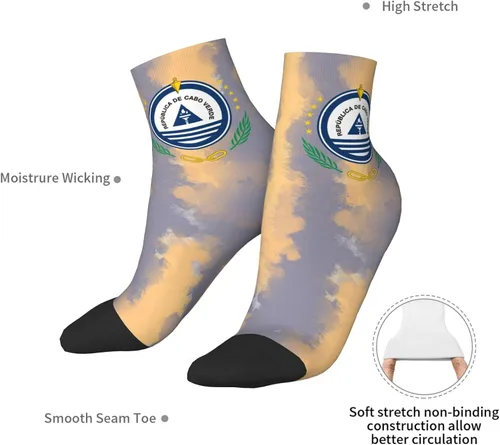 Vista 7 de Coat Of Arms Of Cape Verde Ankle Socks Winter Low Cut Sports Warm Comfort Breathable Casual Socks For Mens And Womens