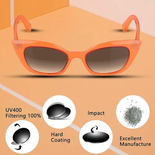 Vista 5 de Saveen Gafas de sol retro de moda TAC ojo de gato para mujer, montura rectangular TR90 gruesa gafas de sol polarizadas protección UV400