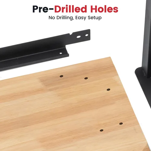 Vista 6 de ENJOYWOOD Banco de trabajo resistente de 41 pulgadas, banco de trabajo de altura ajustable con parte superior de madera de caucho maciza, mesa