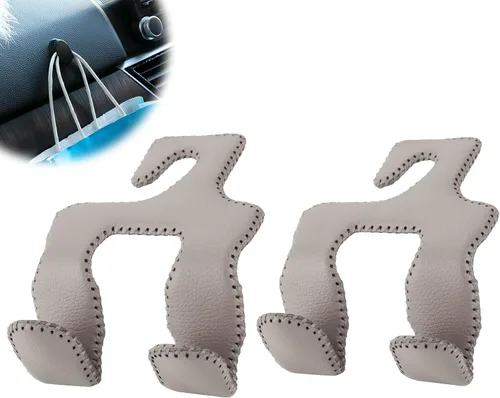 Vista 12 de Ganchos de coche para bolsos y bolsos, colgador duradero 2 en 1, gancho de cuero para reposacabezas, organizador de asiento trasero de automóvil, 1