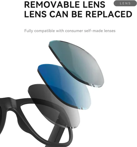 Vista 9 de GS01 Smart Bluetooth Gafas de sol, gafas de sol de audio con altavoz, lente polarizada UV400, música abierta del oído, control táctil