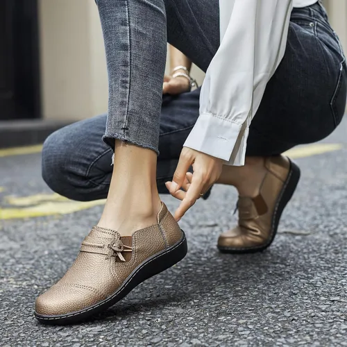 Vista 7 de LAZYPOP Mocasines de cuero clásicos y cómodos para mujer, bonitos zapatos de vestir informales, ligeros, para caminar, zapatos planos