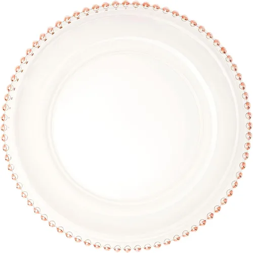 Vista 14 de Simply Elegant Placa de carga de vidrio transparente con borde de cuentas Placa de servicio para fiestas, cenas, bodas, quinceañeras y eventos
