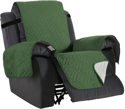 Vista 26 de H.VERSAILTEX Funda reversible para silla, protector de muebles antideslizante, resistente al agua, con correas elásticas de 2 pulgadas
