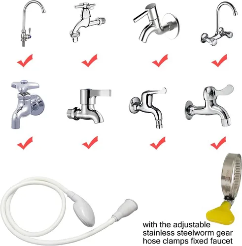 Vista 4 de Pulverizador de champú portátil con manguera de goma para fregadero (estilo 1)