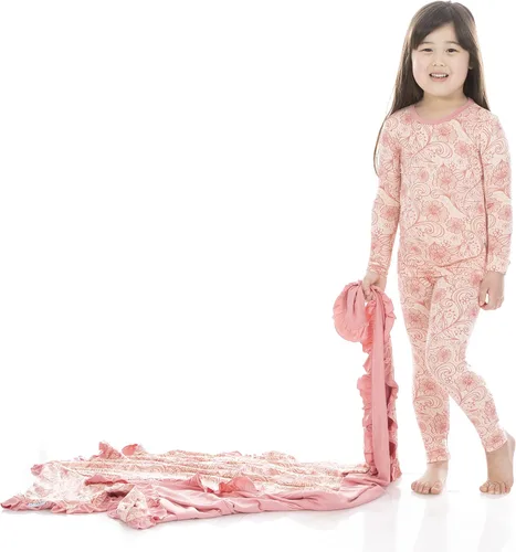 Vista 152 de KicKee Pants Conjunto de pijama de manga larga con estampado de piezas