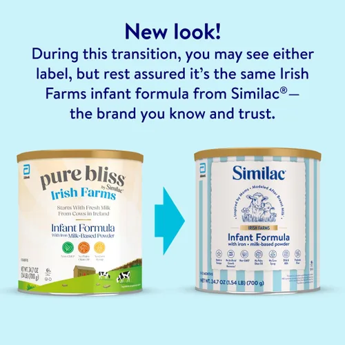Vista 3 de Pure Bliss Irish Farms, fórmula para bebés fácil de digerir, fórmula infantil, 0-12 meses, lata de 24.7 onzas