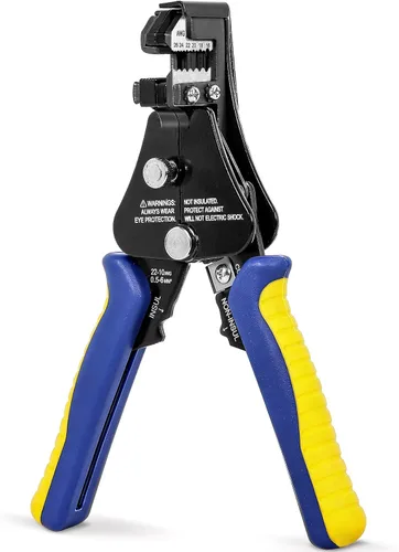 Vista 9 de haisstronica Herramienta pelacables, 3 en 1, pelacables automáticos ajustables y resistentes para 8-22 AWG, pelacables, corte, engaste de 7 pulgadas