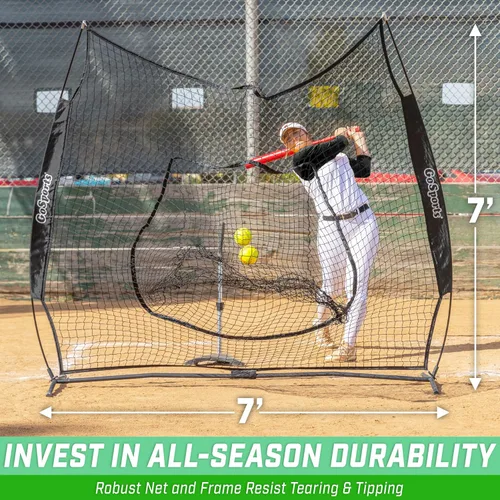 Vista 3 de GoSports 7 x 7 ft Baseball & Softball Nets - Available in Team Colors - Batting & Pitching Net with Strike Zone