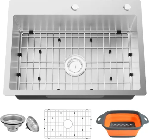 Vista 15 de Fregadero de cocina negro, fregadero de barra de acero inoxidable de 15 x 17 pulgadas, fregadero de cocina pequeño, elección ideal para espacios