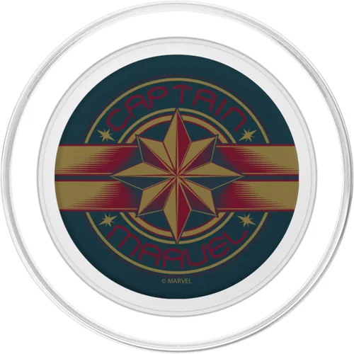 Vista 2 de Marvel Capitán Marvel Movie Retro Rojo Amarillo Logo PopSockets MagSafe PopGrip para iPhone