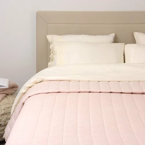 Vista 15 de Best Home Fashion Edredón de lino y algodón con diamantes, elegancia casual, ropa de cama ligera y elegante, manta, individual, gris, 86 pulgadas