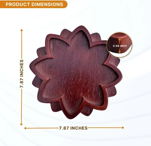 Vista 3 de Bandeja de cristal de loto de madera para piedras, muestra tus cristales y piedras curativas, soporte de cristal para exhibición de rocas, cuenco