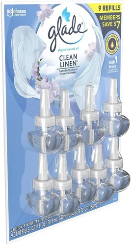 Vista 2 de Glade PlugIns - Repuesto de aceite perfumado, enchufe de pared con infusión de aceite esencial, 6.39 onzas líquidas, 9 unidades (Clean Line)